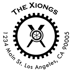 Bike Gears Letter X Monogram Stamp Sample